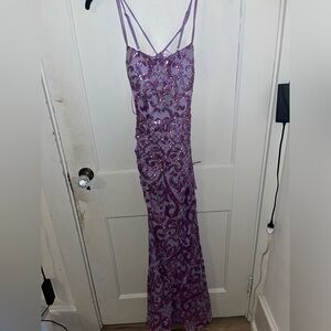 Windsor Purple Sequins Prom Dress. XS